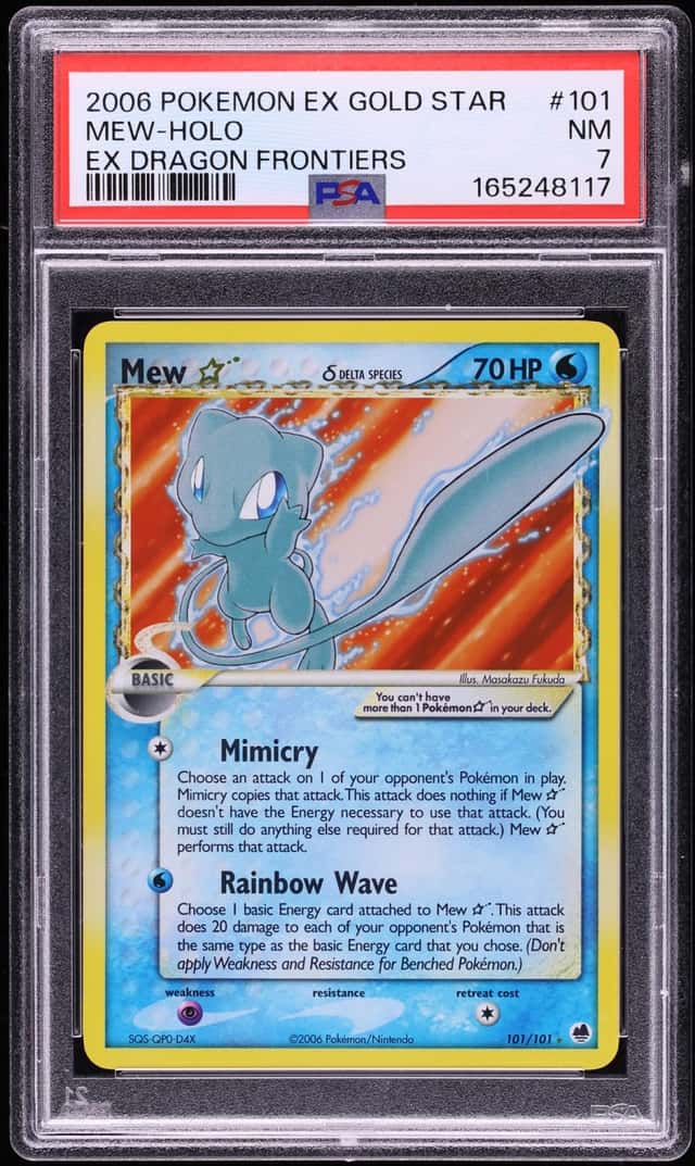 2006 Pokemon EX Dragon Frontiers Holo Mew Gold Star #101 PSA 7 NRMT