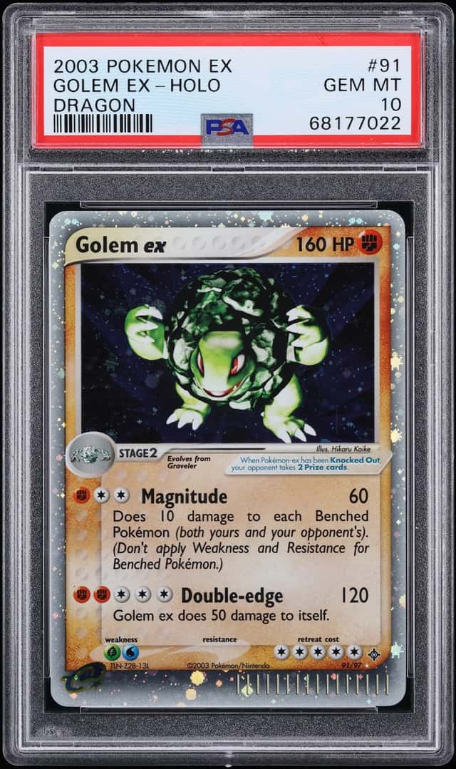 2003 Pokemon EX Dragon Holo Golem Ex #91 PSA 10 GEM MINT