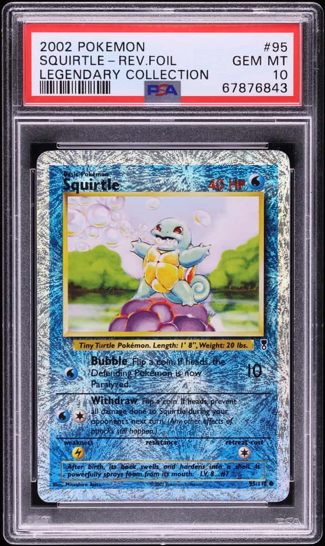2002 Pokemon Legendary Collection Reverse Holo Squirtle #95 PSA 10 GEM MINT