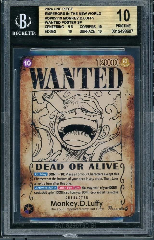2024 One Piece Emperors in the New World Monkey.D.Luffy Wanted Poster SP BGS 10