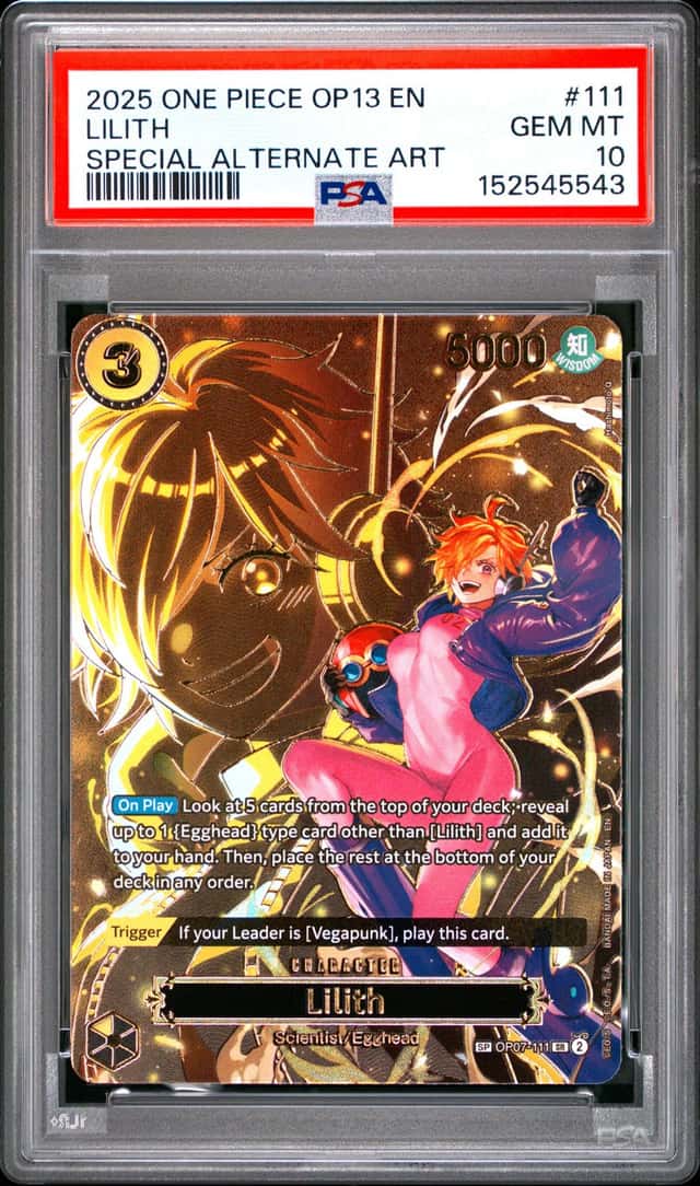 2025 One Piece OP13 EN #111 Lilith Special Alternate Art SP PSA 10 GEM MINT