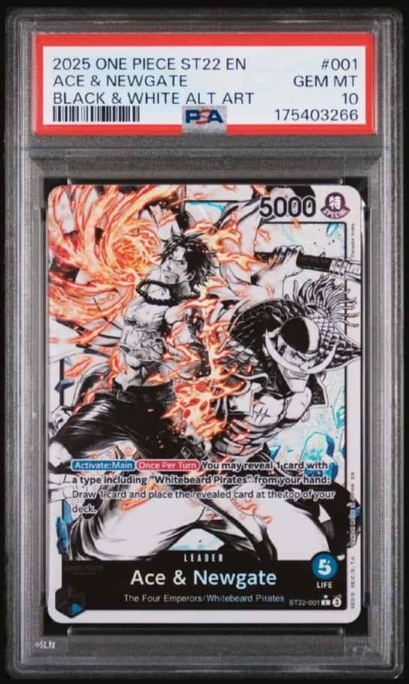 2025 ONE PIECE ST22-001 STARTER DECK ACE & NEWGATE PARALLEL ALT ART PSA 10 💎