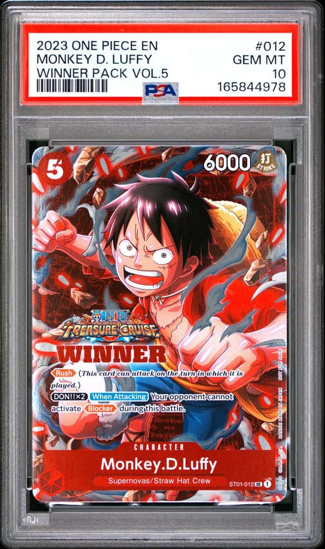 2023 One Piece Promos Winner Pack Vol.5 #ST01-012 Monkey D. Luffy PSA 10