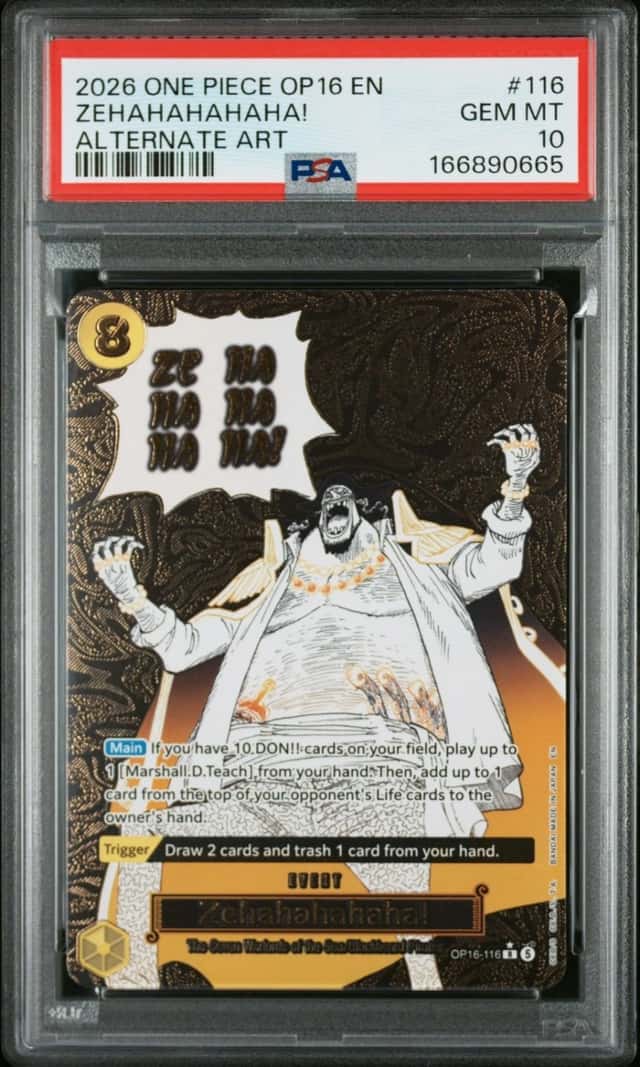 2026 ONE PIECE OP16-THE TIME OF BATTLE ALTERNATE ART #116 ZEHAHAHAHAHA! PSA 10