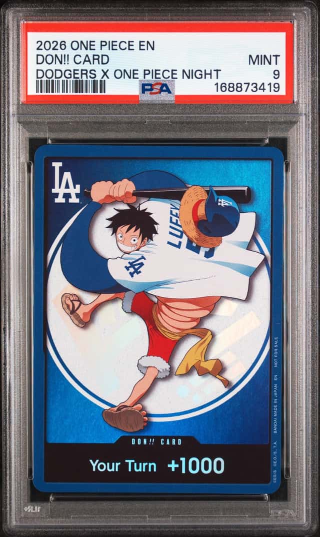 2026 One Piece CCG Don!! Card Dodgers x One Piece Night LA Promo PSA Graded Holo