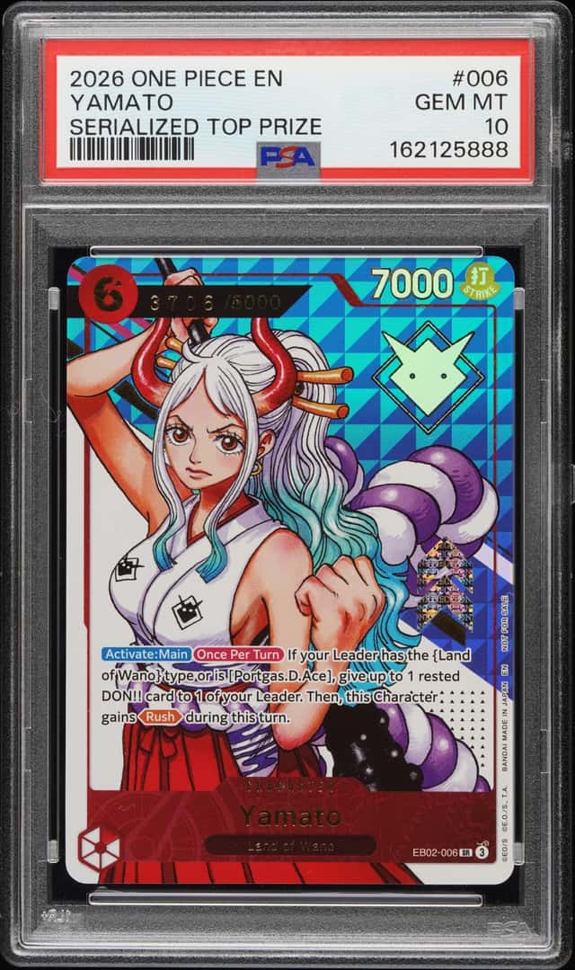 2026 One Piece Promos EB02-006 SR Yamato 3706/5000 Serialized Top Prize PSA 10