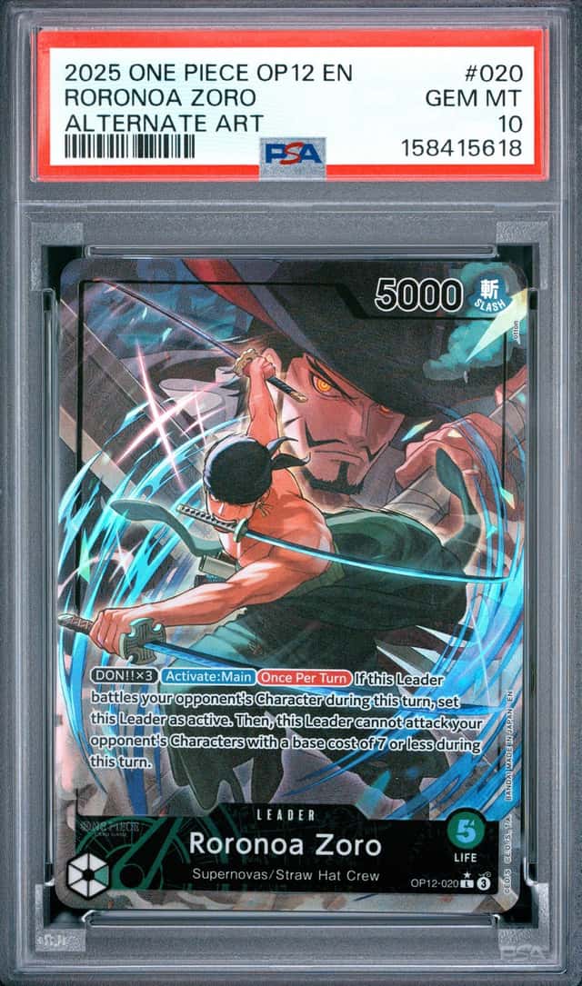 One Piece Roronoa Zoro Alternate Art OP12-020 PSA 10 Gem Mint