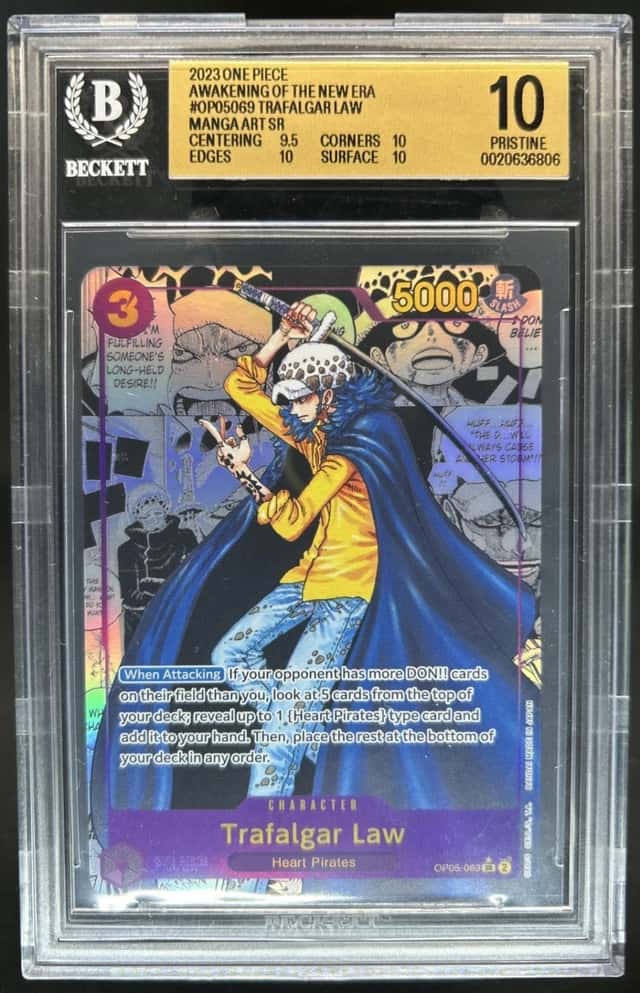 2023 One Piece New Era Trafalgar Law Rare Manga Alt Art #OP05-069 BGS 10