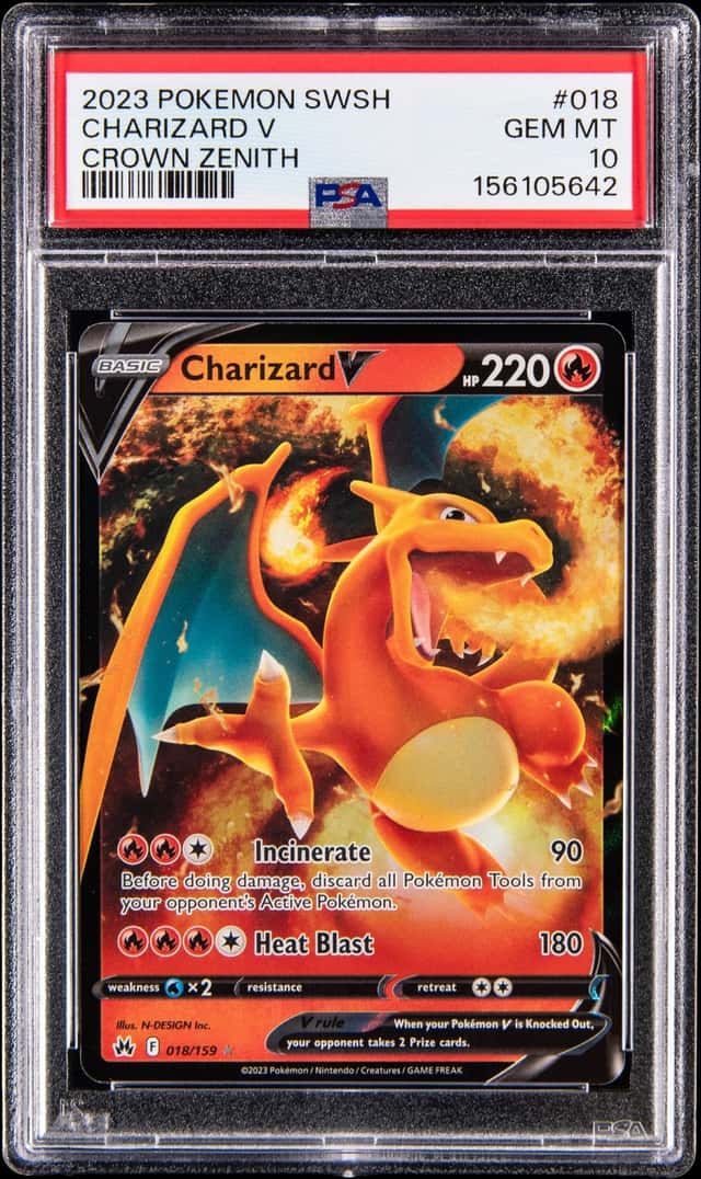 2023 Pokemon Sword & Shield Crown Zenith #018 Charizard V - PSA GEM MT 10