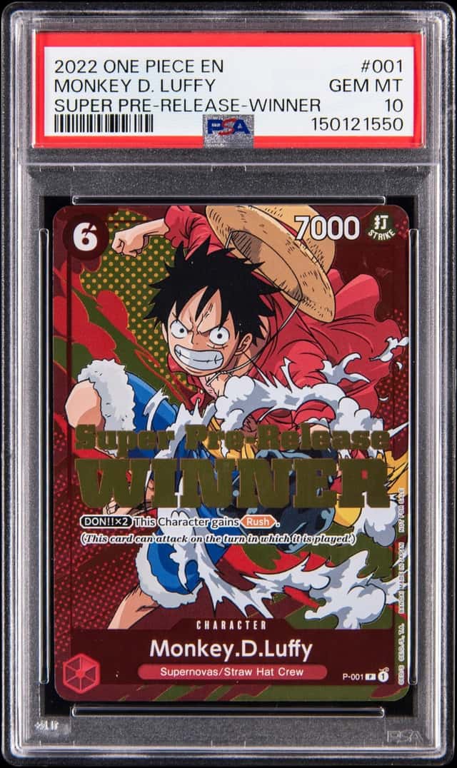 2022 One Piece Super Pre-Release Winner #P-001 Monkey D. Luffy - PSA GEM MT 10