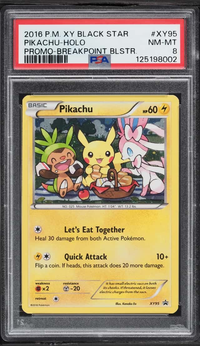 2016 Pokemon XY Promo BREAKpoint Holo Pikachu #XY95 PSA 8 NM-MT