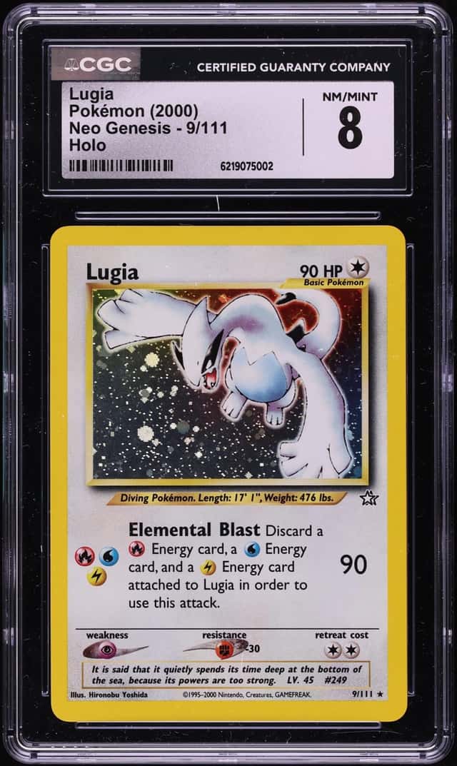 2000 Pokemon Neo Genesis Holo Lugia #9 CGC 8 NM-MT