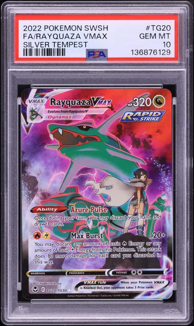 2022 Pokemon Sword & Shield Silver Tempest CHR Rayquaza VMAX #TG20 PSA 10 GEM MINT