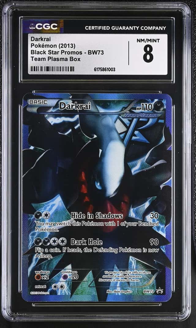 2013 Pokemon Black & White Promo Team Plasma Box Full Art Darkrai #BW73 CGC 8 NM-MT