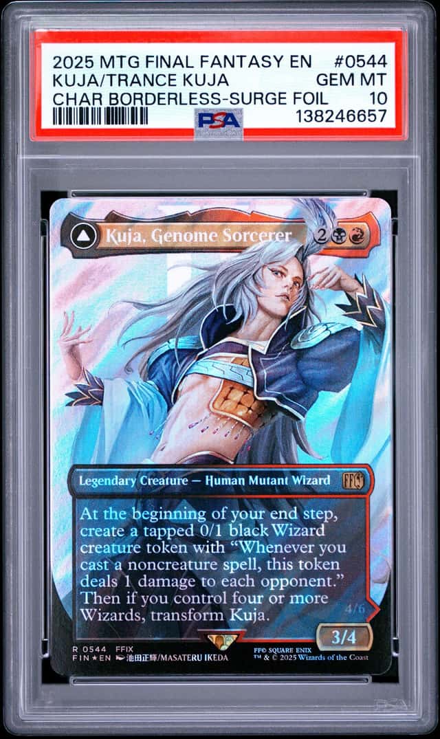 2025 MTG Final Fantasy EN Borderless Surge Foil Kuja Genome Sorcerer PSA 10