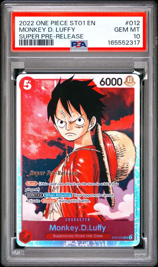 2022 One Piece -Straw Hat Crew- Monkey.D.Luffy Super Rare #ST01-012 PSA 10