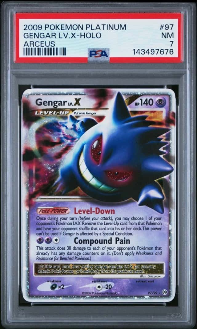 POKEMON GENGAR LV.X-HOLO 2009 PLATINUM ARCEUS #97 PSA 7