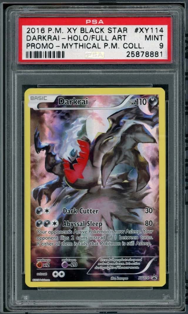 POKEMON FA/DARKRAI 2016 XY BSP #XY114 PROMO-MYTHICAL P.M. COLL. PSA 9