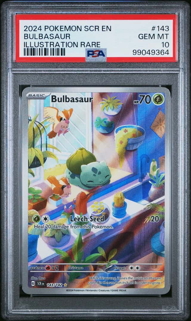 POKEMON BULBASAUR 2024 STELLAR CROWN #143 ILLUSTRATION RARE PSA 10
