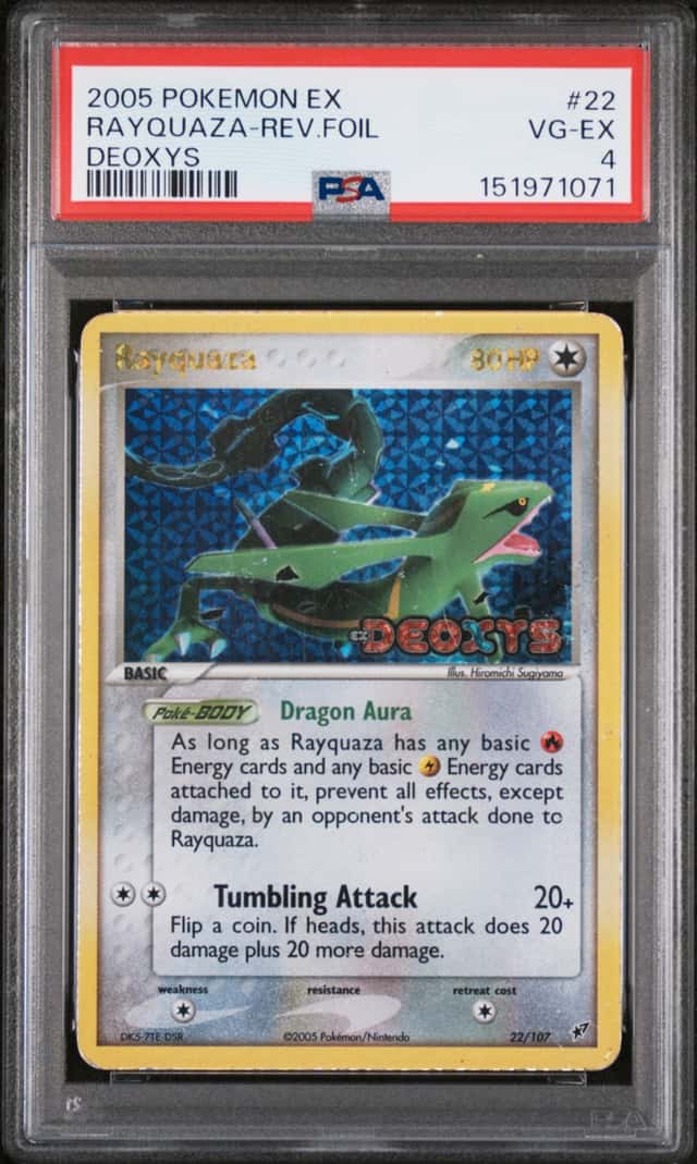 Rayquaza Reverse Foil #22 EX Deoxys *Stamp* 2005 Pokemon PSA 4