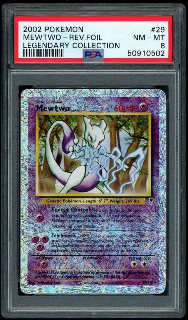 POKEMON MEWTWO-REV.FOIL 2002 LEGENDARY COLLECTION #29 PSA 8