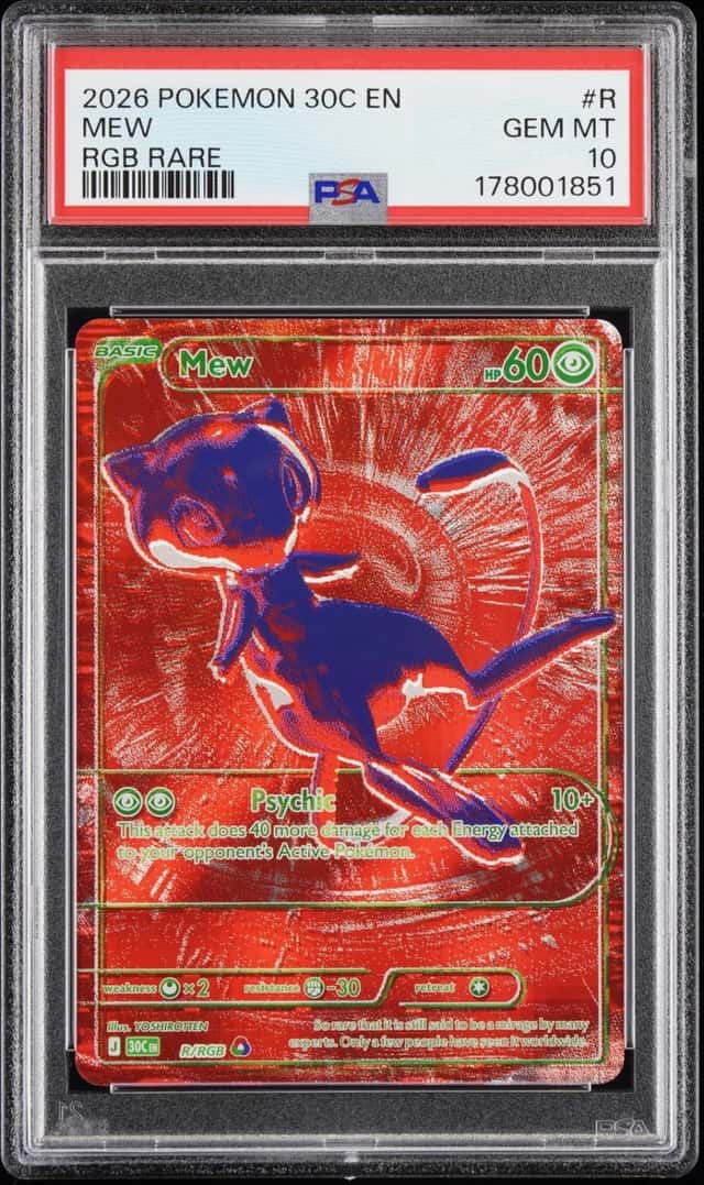 2026 POKEMON 30C EN-30TH CELEBRATION RGB RARE #R MEW PSA 10