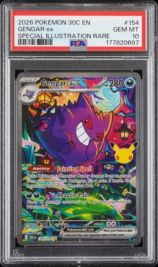 2026 POKEMON 30C EN-30TH CELEBRATION SPECIAL ILLUSTRATION RARE GENGAR EX PSA 10