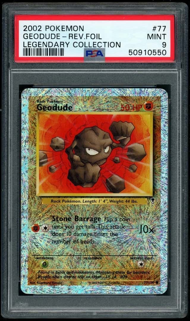 POKEMON GEODUDE-REV.FOIL 2002 LEGENDARY COLLECTION #77 PSA 9