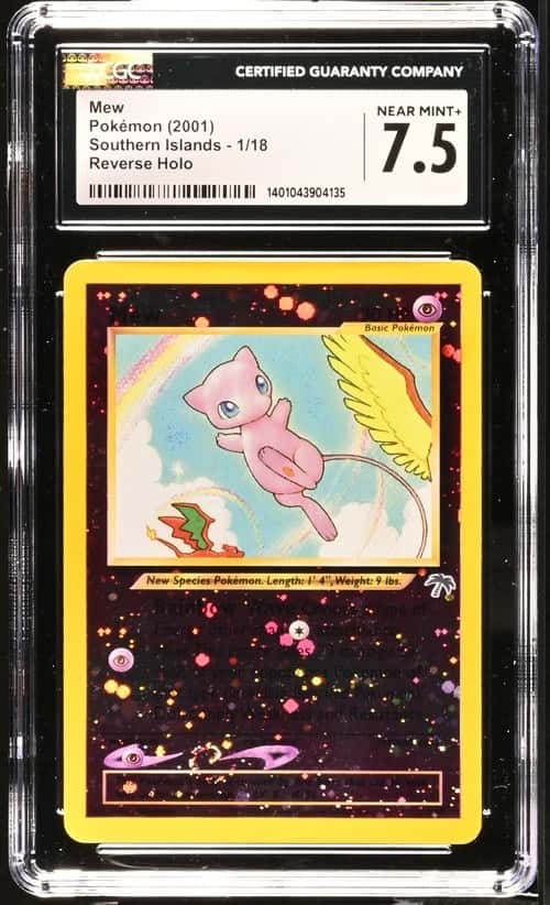 CGC 7.5 Mew 1/18 Southern Islands 2001 Reverse Holo Promo Pokemon TCG - Swirl 🌀