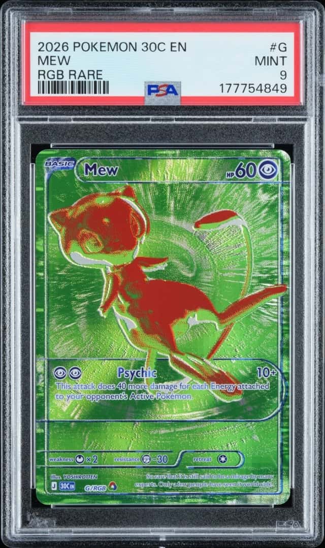 2026 POKEMON MEW RGB RARE (GREEN) 30C EN-30TH CELEBRATION #G PSA 9 *POP 6*