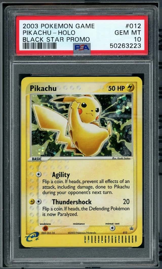 2003 POKEMON PIKACHU-HOLO BLACK STAR PROMO #012 PSA 10