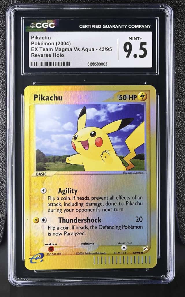 Pokémon Pikachu 2004 EX Team Magma Vs Aqua 43/95 Reverse Holo CGC 9.5