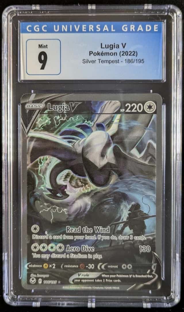 2022 Pokemon LUGIA V #186/195 Silver Tempest Ultra Rare English CGC 9