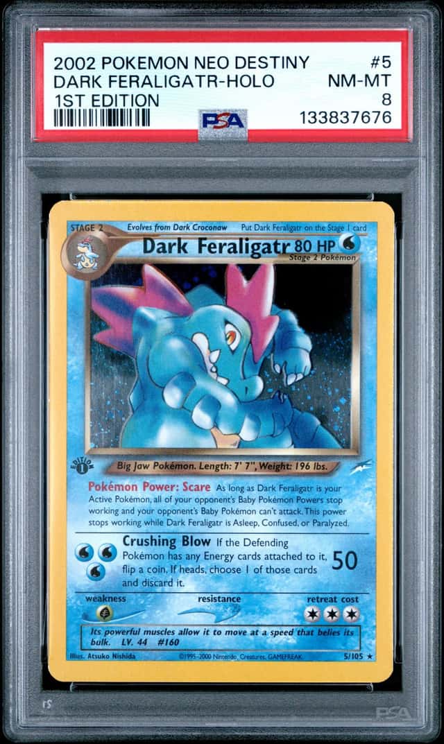 2002 Pokemon Neo Destiny Dark Feraligatr Holo 1st Edition Psa 8 #5/105