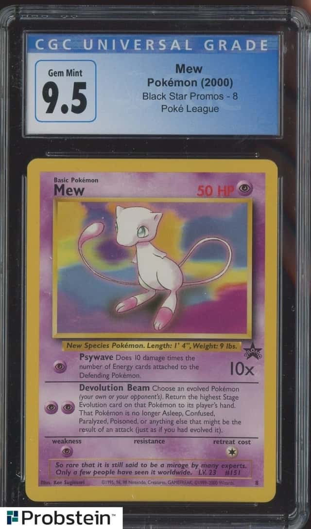 2000 Pokemon Black Star Promo Pokemon League #8 Mew CGC 9.5 GEM MINT