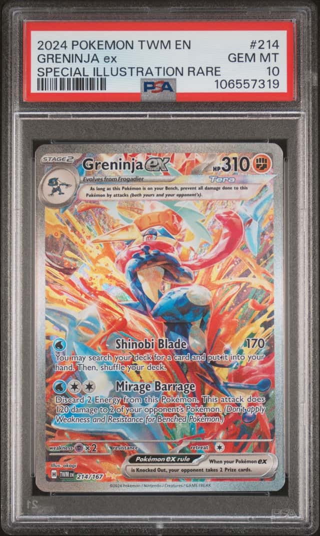 2024 Pokemon TCG Twilight Masquerade Greninja EX #214 SIR PSA 10