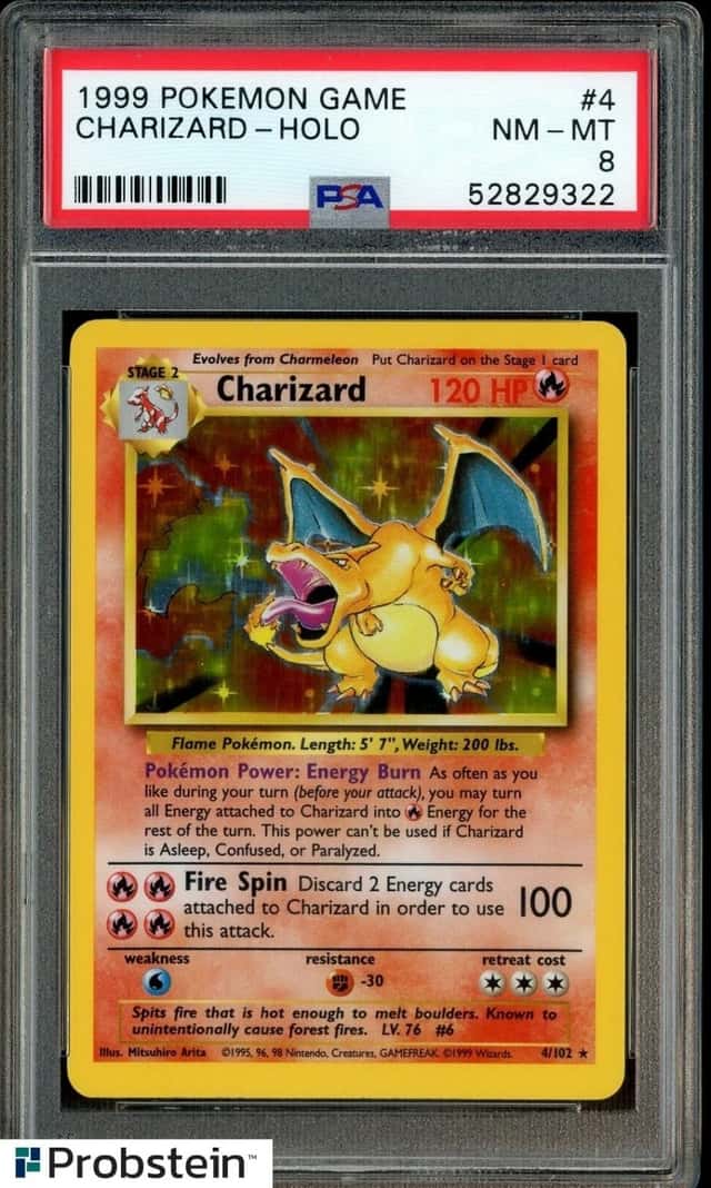 1999 Pokemon Base Set #4/102 Charizard Holo PSA 8 NM-MT