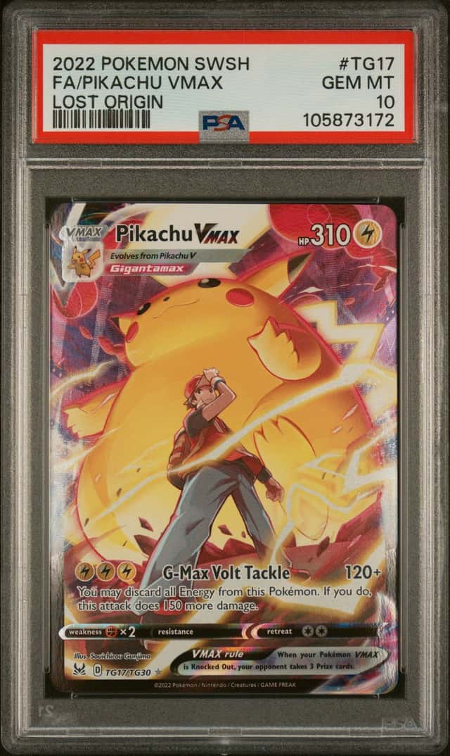 2022 Pokemon Sword & Shield Lost Origin #TG17 Full Art Pikachu VMAX PSA 10