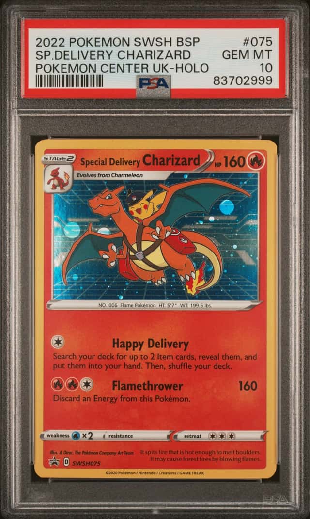 2022 Pokemon SWSH Pokemon Center UK Special Delivery Charizard #SWSH075 PSA 10