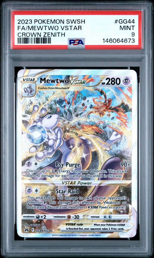 2023 POKEMON SWORD AND SHIELD CROWN ZENITH #GG44 /MEWTWO VSTAR - PSA 9