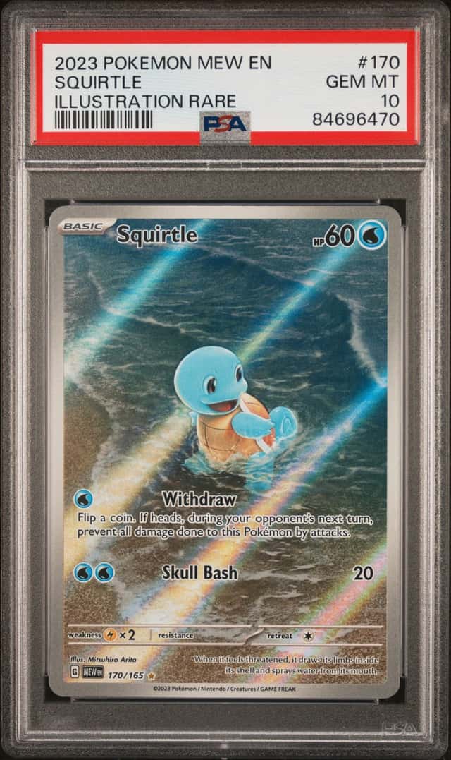 Pokemon 2023 Squirtle 170/165 Illustration Rare 151 GEM MINT PSA 10