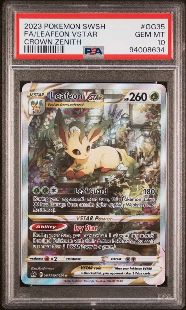 Pokemon 2023 Leafeon VSTAR GG35/GG70 Full Art UR Crown Zenith GEM MINT PSA 10