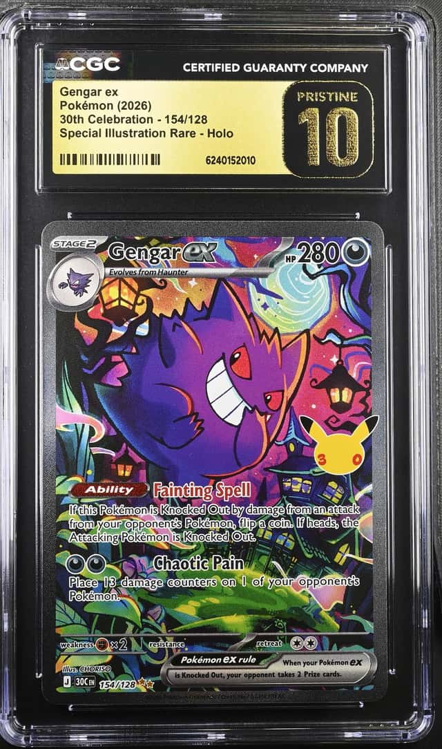 2026 Pokemon 30th Celebration Gengar ex Special Illustration Rare 154/128 CGC 10