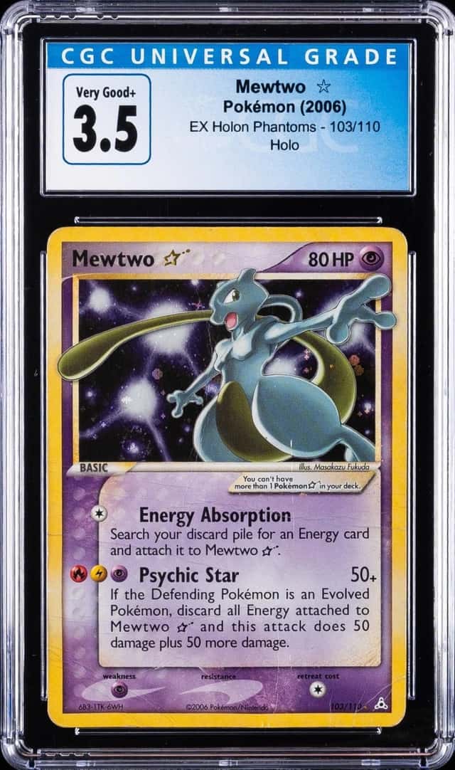 2006 POKEMON EX HOLON PHANTOMS #103 MEWTWO STAR CGC 3.5
