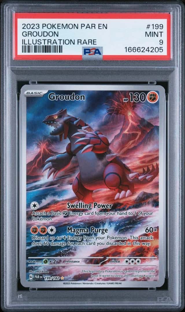 2023 POKEMON PAR EN-PARADOX RIFT ILLUSTRATION RARE #199 GROUDON PSA 9