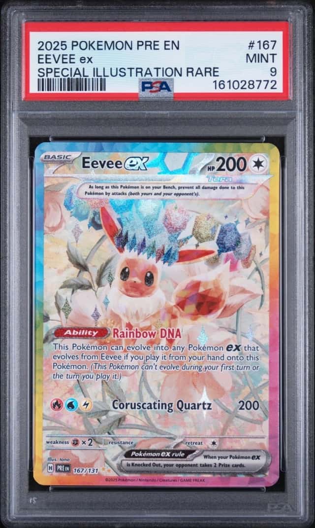 2025 POKEMON PRISMATIC EVOLUTIONS SPECIAL ILLUSTRATION RARE EEVEE EX PSA 9