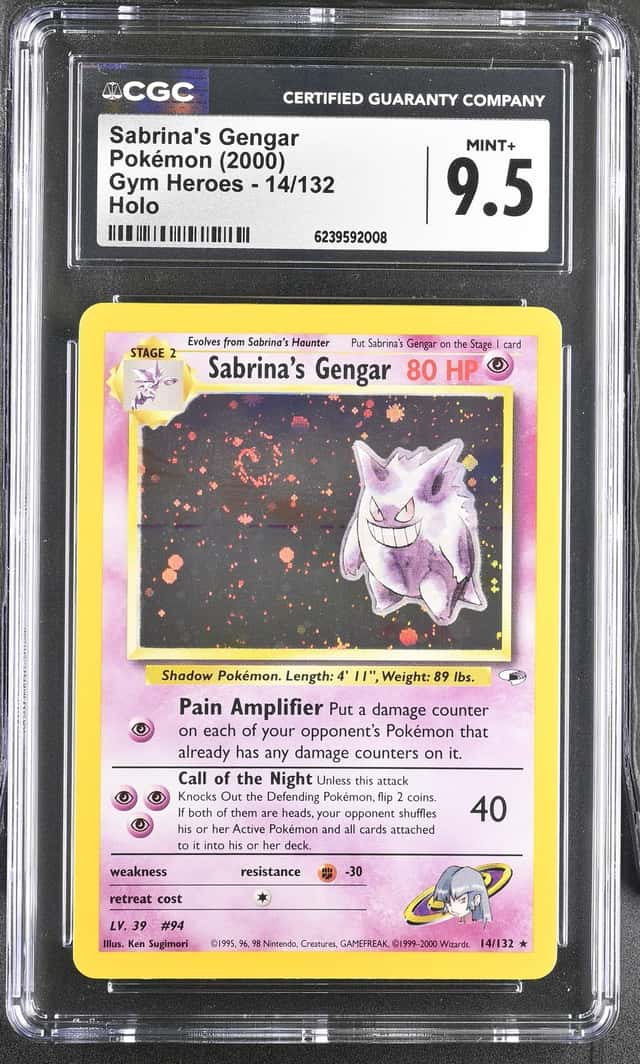 2000 Pokemon Gym Heroes Sabrina's Gengar Rare Holo #014/132 CGC 9.5 MINT+