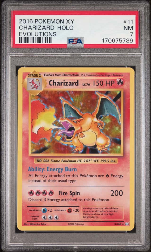 2016 POKEMON XY EVOLUTIONS #11 CHARIZARD-HOLO PSA 7