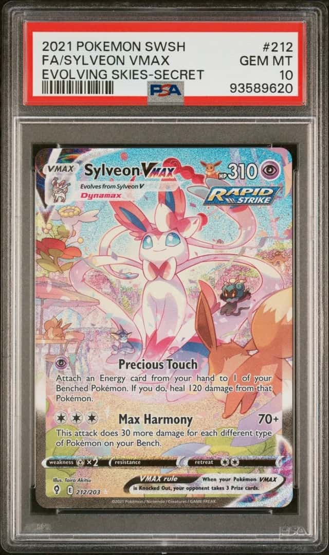 Pokemon Sylveon Vmax Evolving Skies 212/203 Secret Rare Full Alt Art PSA 10