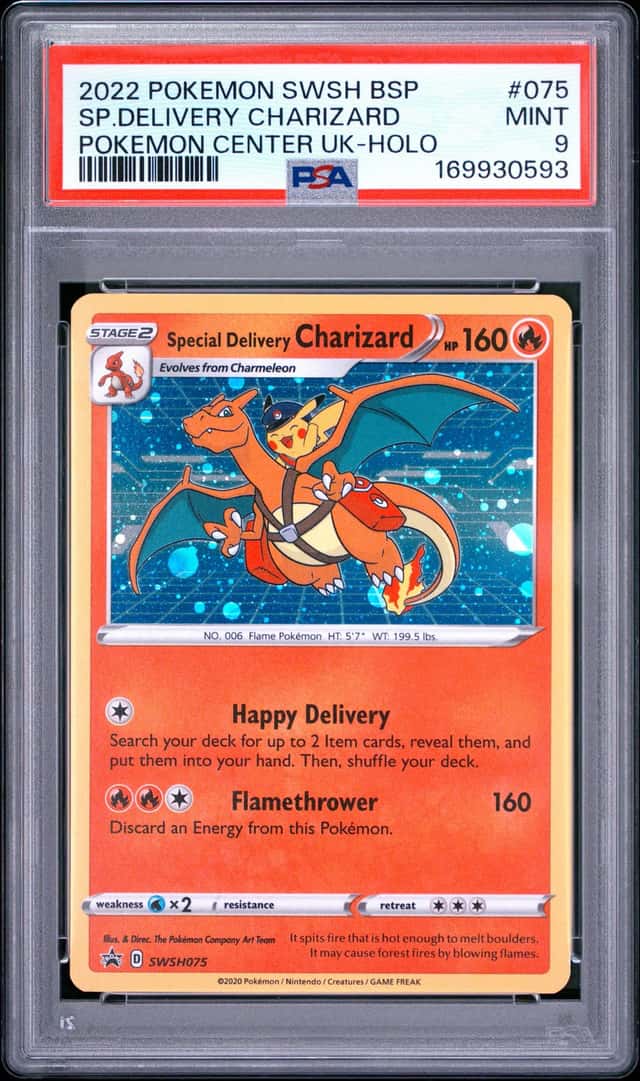 2022 POKEMON BSP 075 SPECIAL DELIVERY CHARIZARD-HOLO POKEMON CENTER PSA 9